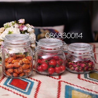 Lọ( hũ) thuỷ tinh nắp gài