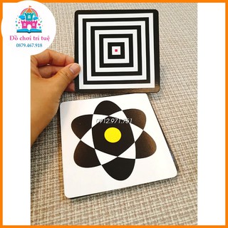 M13 Bộ thẻ đen trắng mầu sắc KÍCH THÍCH THỊ GIÁC cho trẻ sơ sinh 4 chủ đề