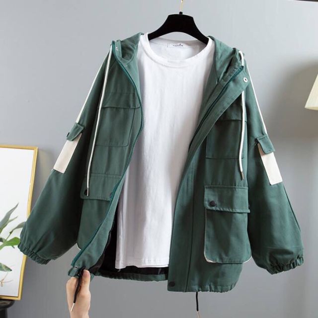 ÁO KHOÁC KAKI - ÁO JACKET BOMBER PHỐI 6 TÚI