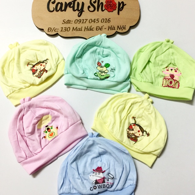 Mũ cotton sơ sinh cotton hàng đẹp