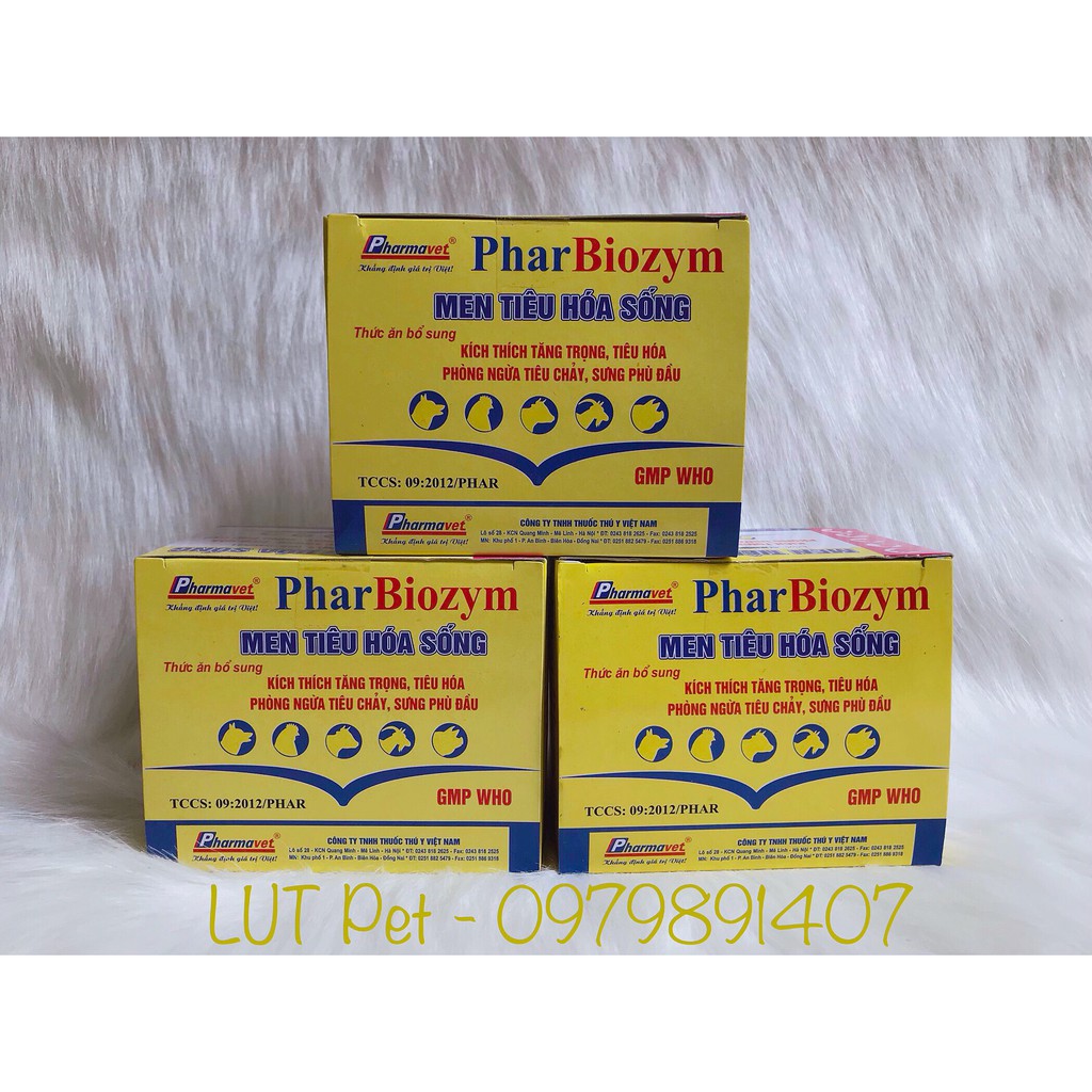 Men tiêu hóa chó mèo Pharbiozym - gia súc - gia cầm - LUTPET