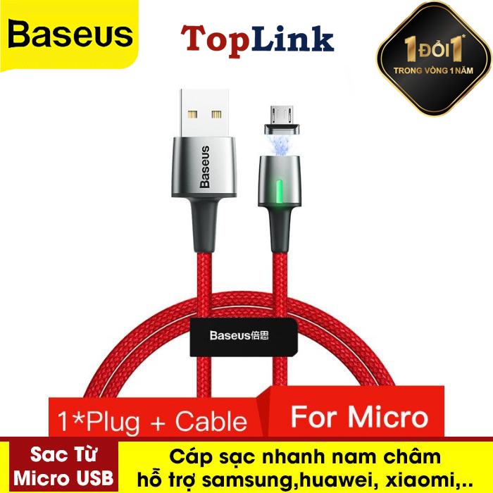 Cáp Sạc Từ Baseus - Cáp Sạc Nam Châm Chuẩn Micro Cho Các Dòng Máy Hỗ Trợ Sạc Nhanh Với 2 Độ Dài Tiện Lợi