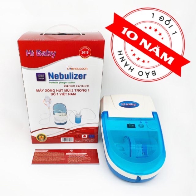 MÁY XÔNG HÚT MŨI HỌNG HIBaby NEBULIZER CÔNG NGHỆ MỚI CHẠY ÊM VÀ KHỎE ( nhập mã hoàn 9k : HOAN9KMXH )