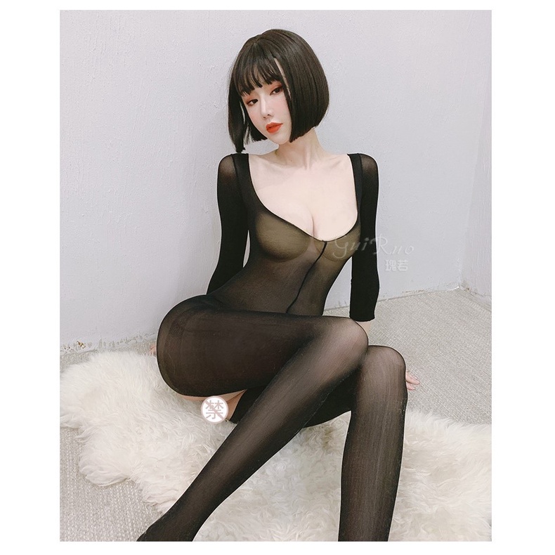 Đồ ngủ xuyên thấu Cosplay bó sát dài tay khoét đũng sexy gợi cảm