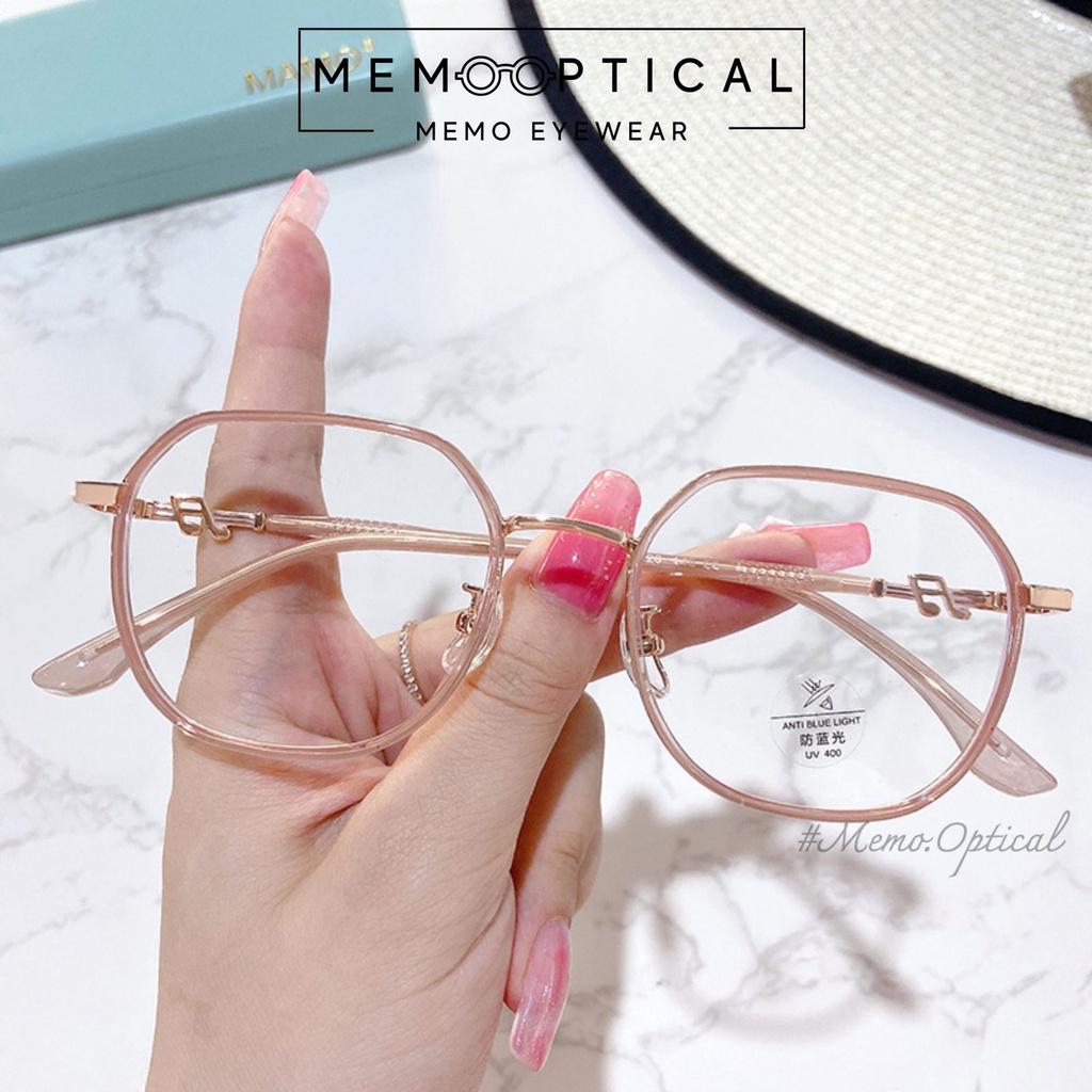 Gọng kính cận nữ dáng vuông đẹp Memo Optical kính mắt phong cách hàn quốc ME837