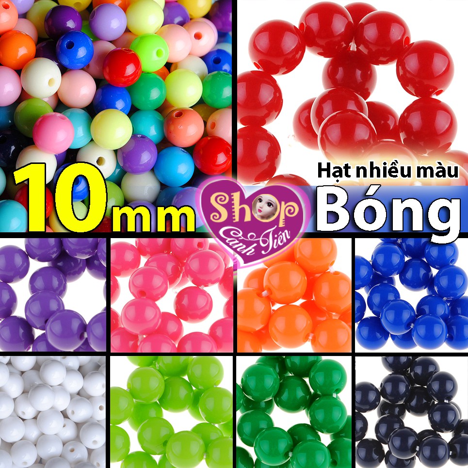 Gói 50g Hạt Nhựa Bóng 10mm cao cấp đủ màu cực đẹp Làm Vòng Thủ công