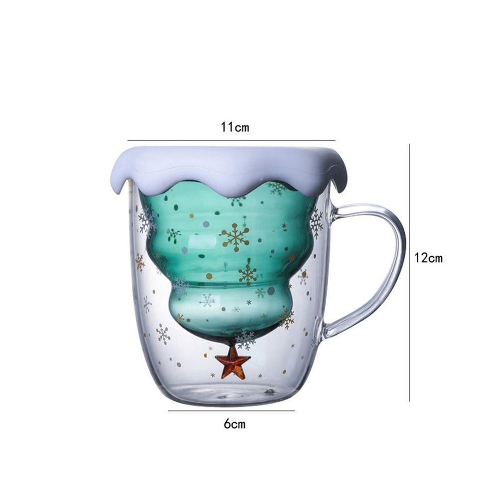 Cốc Thủy Tinh Uống Trà Cà Phê Hai Lớp Họa Tiết Bầu Trời Đầy Sao Có Nắp Đậy