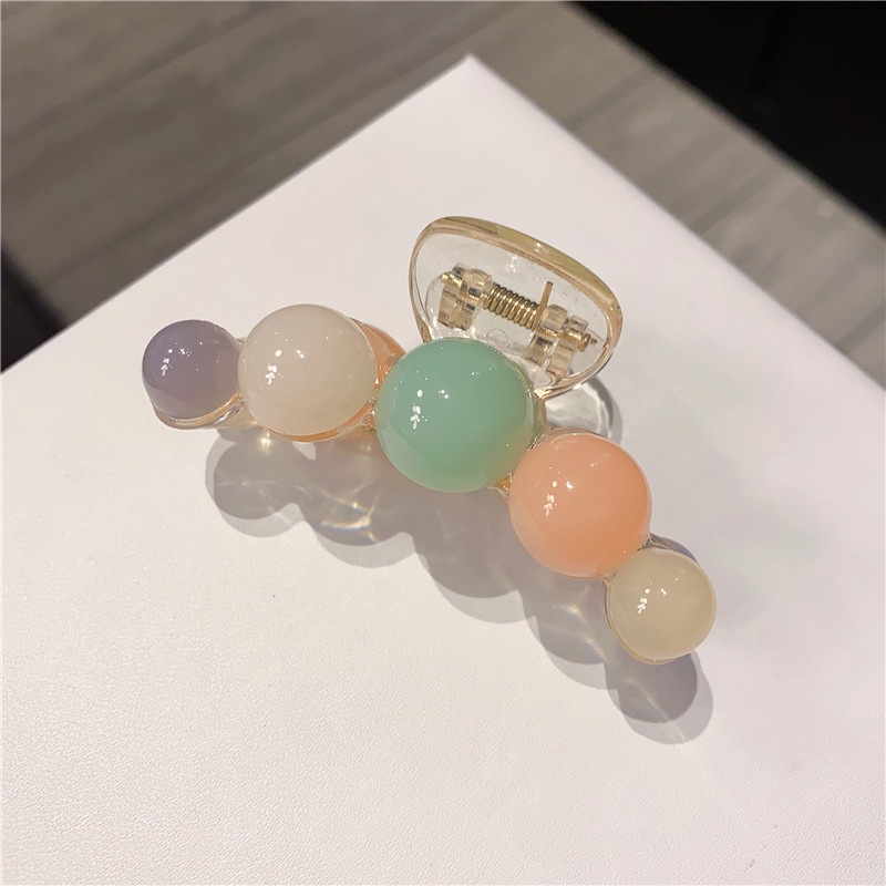 Kẹp Tóc Càng Cua Đính Ngọc Trai Acrylic 2022 Kiểu Hàn Quốc Thời Trang Cho Nữ