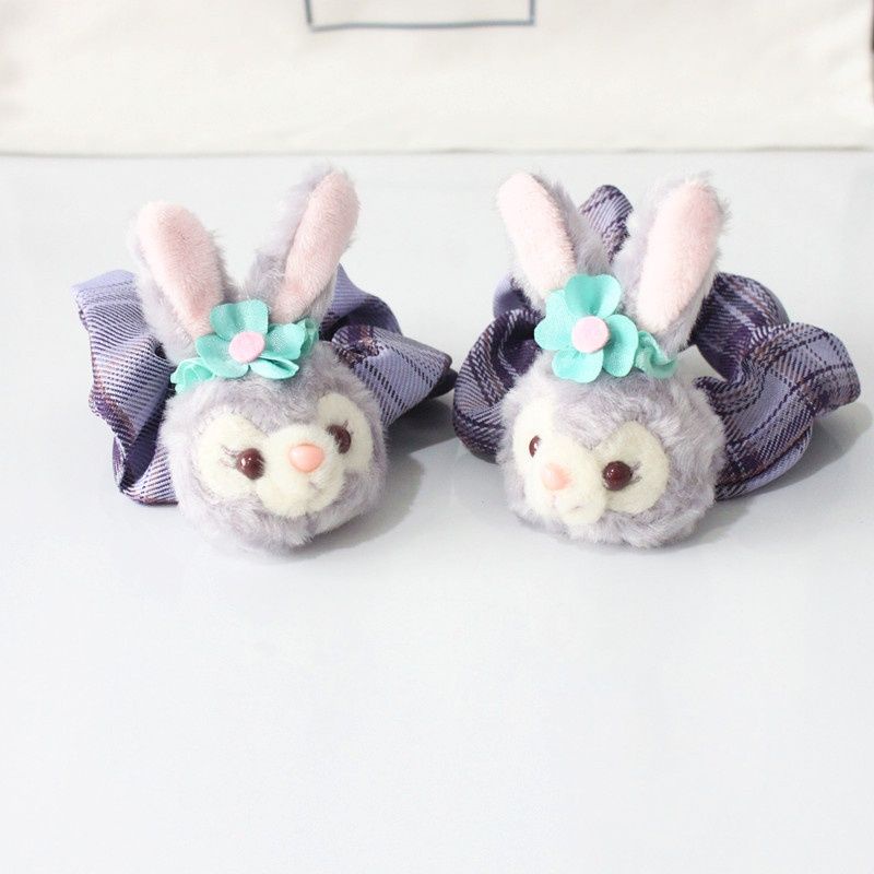 Dây Cột Tóc scrunchies Vải Mềm sọc caro Hình Cinnamoroll Kuromi Stella Lou dễ thương