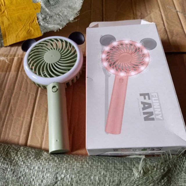Quạt tích điện mini tai gấu, quạt mini