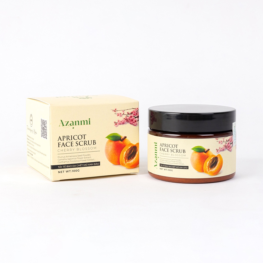 Tẩy tế bào chết body Mơ Hoa Anh Đào Azanmi cho làn da mềm mại và rạng rỡ 100G - Pretty Valley Store