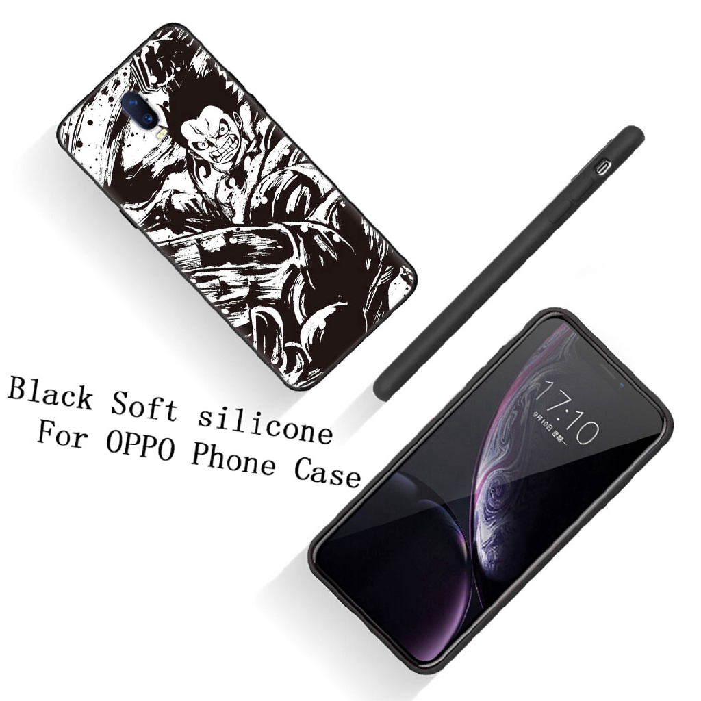 Ốp điện thoại silicon mềm đen hình anime One Piece cho OPPO Reno 3 Pro K5 K3 Realme 5 Pro X Q XT X2 X50