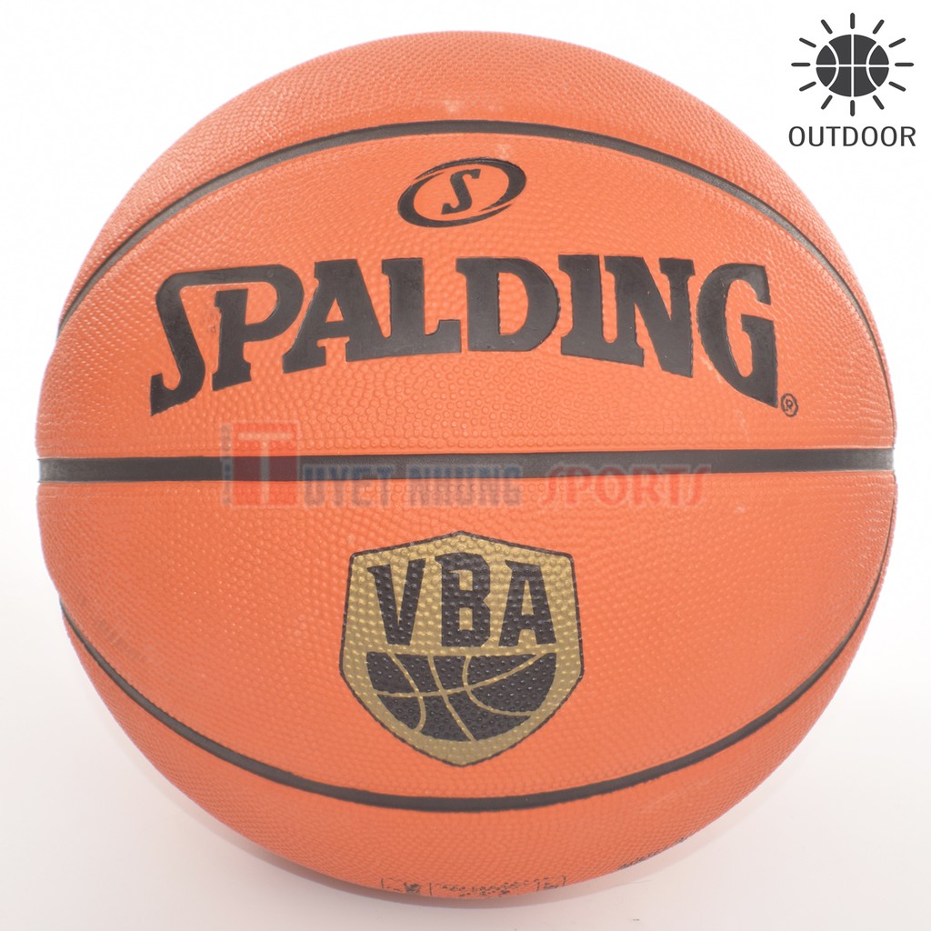 Bóng rổ Spalding VBA cao su Outdoor Size 7 + Tặng bộ kim bơm bóng và lưới đựng bóng