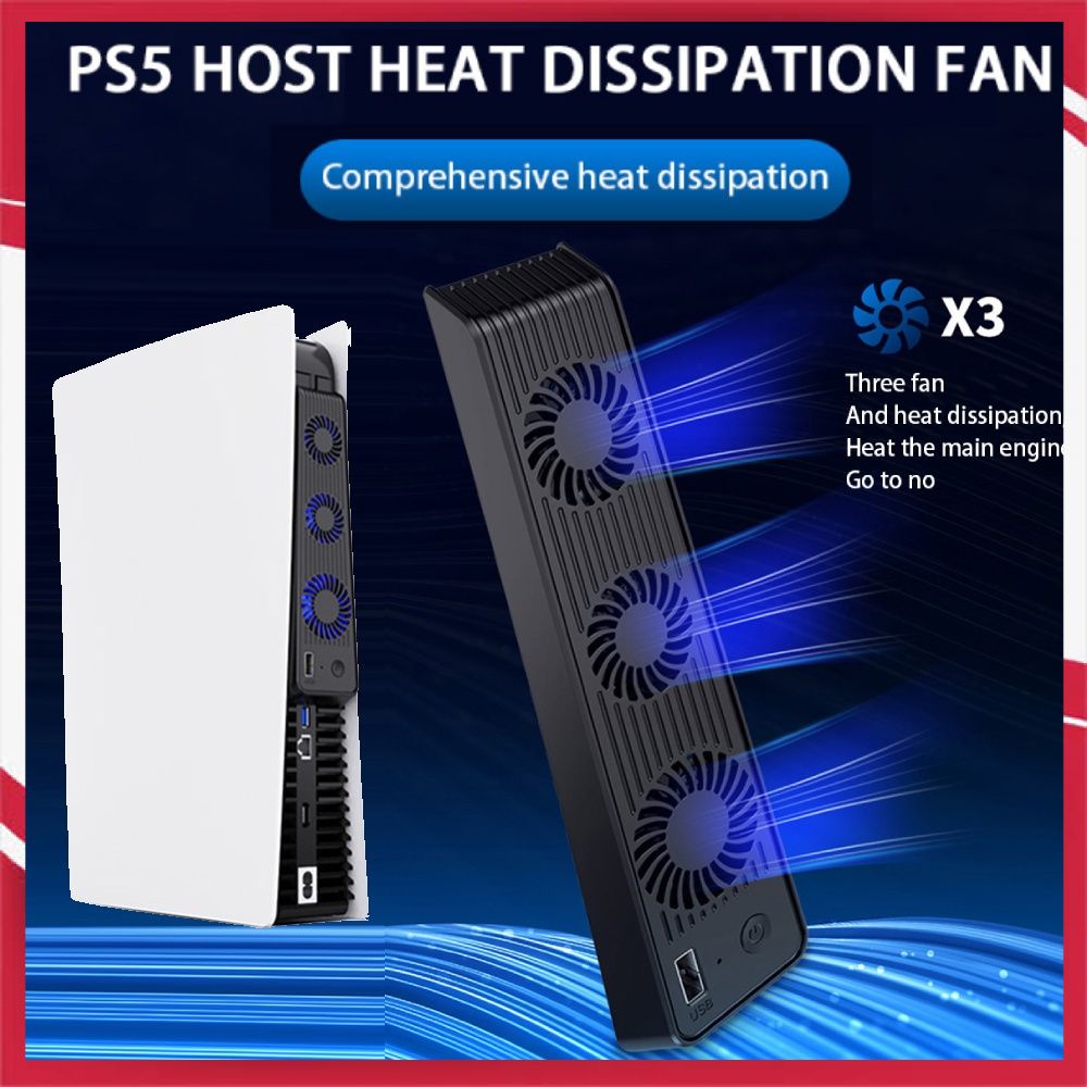✨PS5 Giao Diện Điều Khiển Quạt Làm Mát Trò Chơi Giao Diện Điều Khiển Cooler 3 Người Hâm Mộ Hệ Thống Trạm đối với Sony PlayStation 5✨