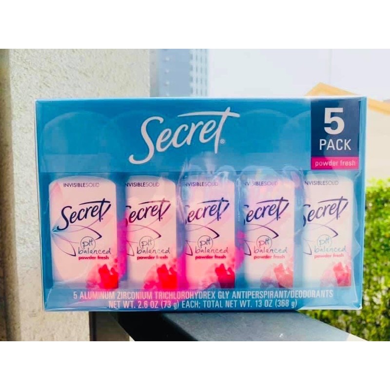 SÁP LĂN KHỬ MÙI SECRET PH BALANCED POWDER FRESH INVISIBLE SOLID ANTIPERSPIRANT 73G - USA