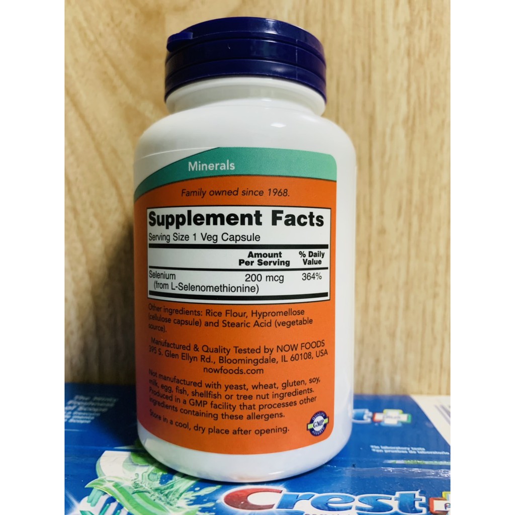 Now Foods Selenium hộp 180 viên