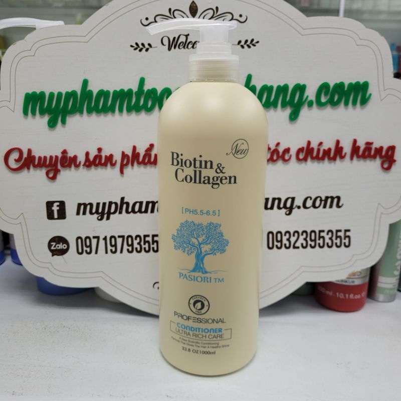 Lẻ dầu gội hoặc dầu xả phục hồi và kích thích mọc tóc Biotin & Collagen 500ml - 1000ml