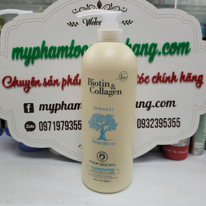 Lẻ dầu gội hoặc dầu xả phục hồi và kích thích mọc tóc Biotin &amp; Collagen 500ml - 1000ml