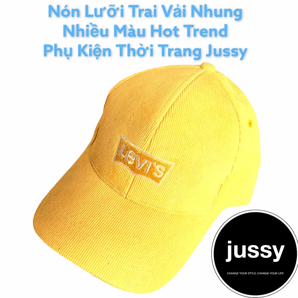 Nón Lưỡi Trai Nam Nữ Thời Trang Chất Vải Nhung Mịn Thêu Chữ Levi