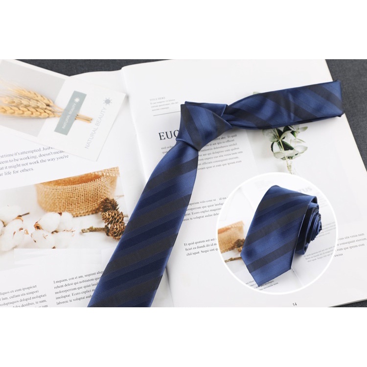 Cà vạt chú rể bản nhỏ 6cm, Calavat cao cấp, Cravat phong cách Hàn Quốc, Cavat dự tiệc CV-6402