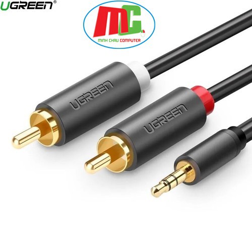 Cáp Âm Thanh 3.5mm Ra 2 đầu Hoa Sen AV Dài 5m Ugreen 10513 - Hàng Chính Hãng