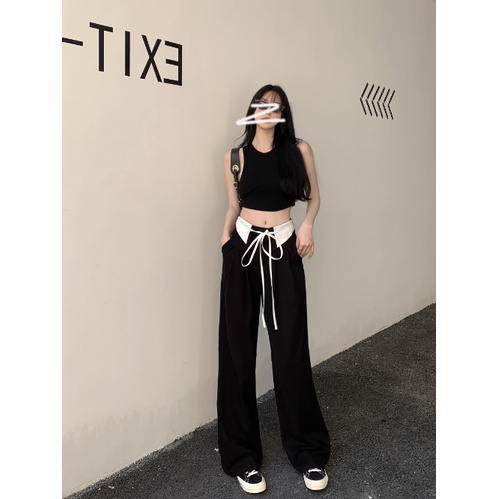 「MANSA」Set Áo Thun Dài Tay Cổ Thấp Và Quần Legging Thời Trang Mùa Xuân 2023 Mới Quyến Rũ Cho Nữ