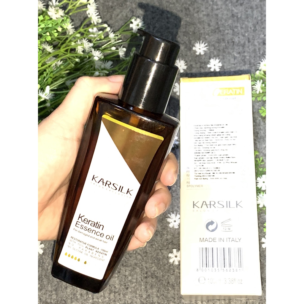 Tinh dầu dưỡng bóng tóc Karsilk Keratin Essence Oil cho tóc yếu và hư tổn 100ml