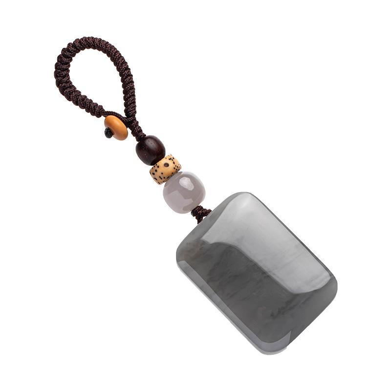 Móc Chìa Khóa Xe Hơi Mặt Ngọc Bích Màu Tím Hòa Bình Cao Cấp Cho Nam Và Nữ