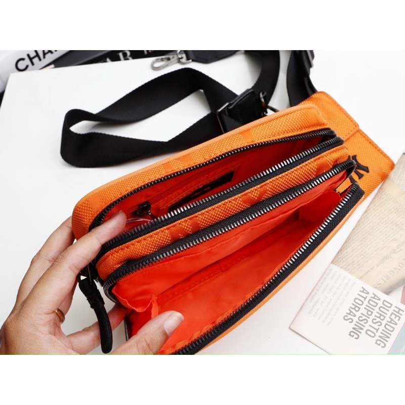 Túi đeo chéo mlb màu cam