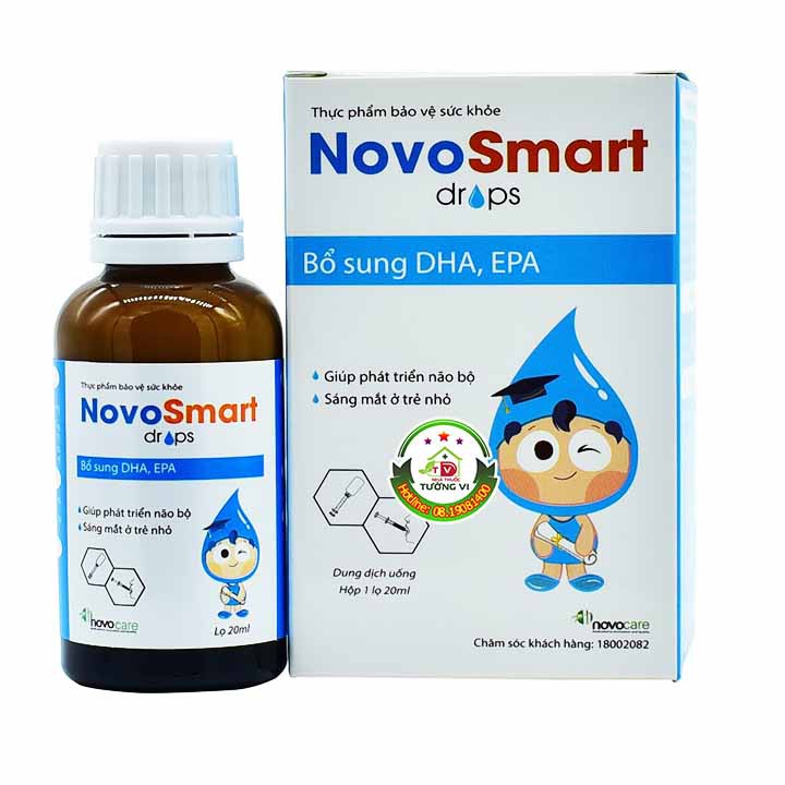 Novo Smart Drops - Bổ sung DHA, EPA hàm lượng cao giúp trẻ tăng chỉ số IQ, phát triển não bộ toàn diện