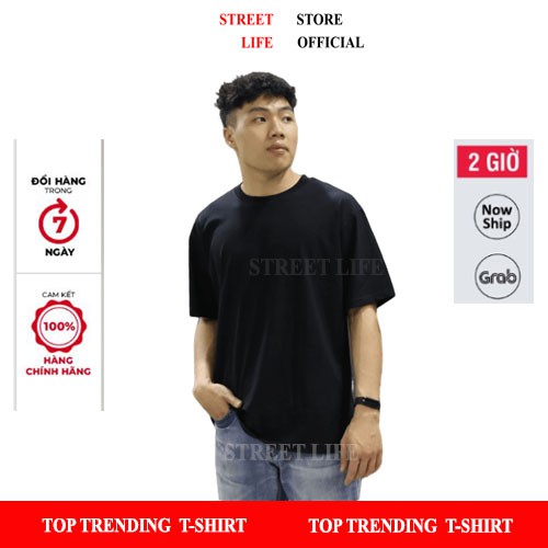 Áo Thun Trơn Nam Nữ Tay Lỡ Unisex Form Rộng Cổ Tròn Cotton Co Giãn Áo Phông Trơn Tay Ngắn Không Cổ Dáng Suông StreetLife