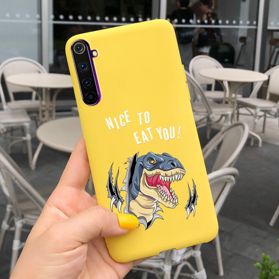 Ốp điện thoại TPU dẻo in hoa & lông vũ đáng yêu cho Oppo Realme 6 6 Pro 6i 5i 5s 5 3 7 Pro Rmx2001