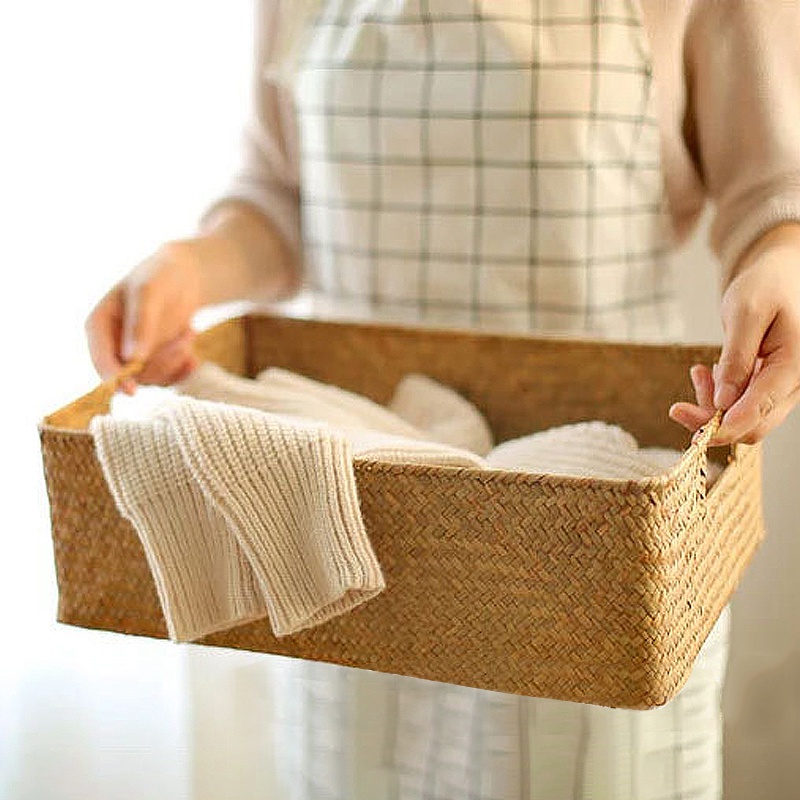 Giỏ đan mây tự nhiên dùng đựng trái cây/ quần áo bẩn tiện dụng