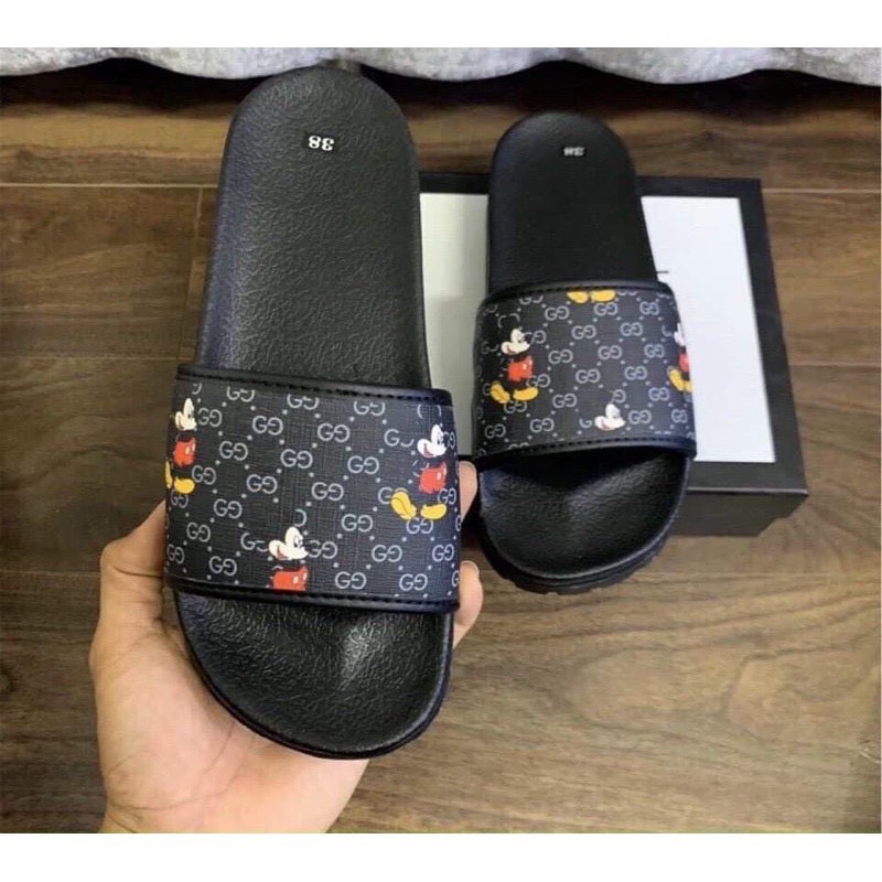 (Có 2 Màu) Dép quai ngang nam chuột MKK họa tiết Hottrend 2021