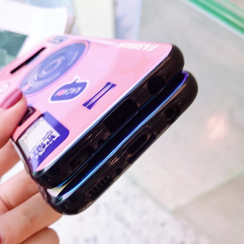 Ốp lưng hình camera cho Samsung Galaxy A71 A51 A11 S20 Plus Ultra J4 J6 Plus J4+ J6+ A7 A8 A6 S9 S10 Plus 2018 Note 10 Plus kèm giá đỡ + Lanyard