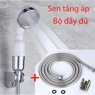 Bộ sen tắm tăng áp dùng cho nước yếu - Công nghệ nano (đủ dây dẫn, đế cài) TẶNG KÈM BĂNG TAN