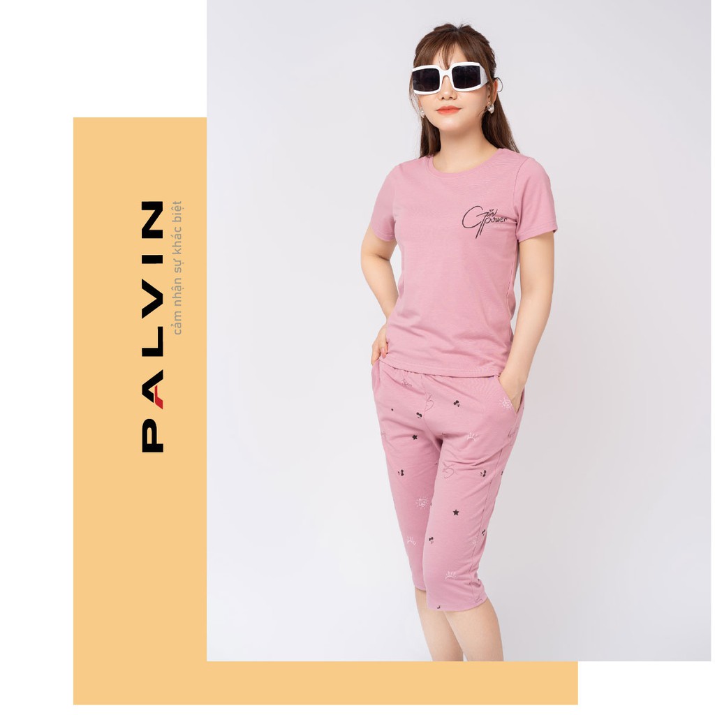 Bộ cotton mặc nhà PALVIN, đồ bộ nữ cao cấp hàng hiệu - H2BDO05