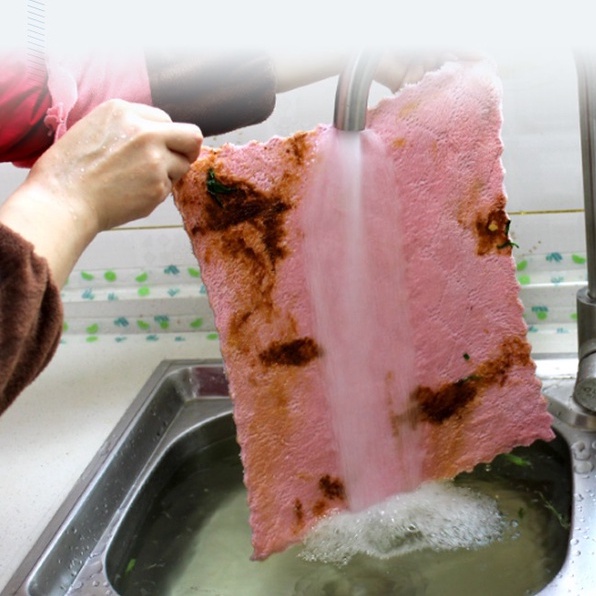 Combo 10 Khăn Lau Đa Năng 2 Mặt Siêu Thấm Hút Không Xù Lông Nhanh Khô Lau Sạch Nhà Bếp, Xoong Nồi, Rửa Chén Nhiều Màu