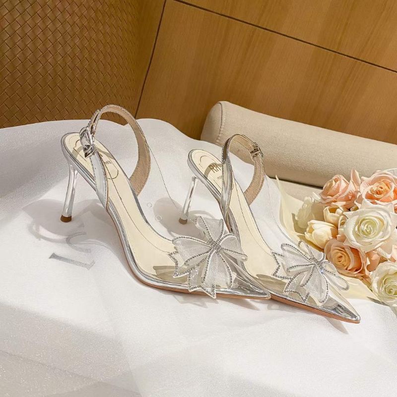 x Sandal 8p Nơ Voan Bạc Chất Mềm Êm Fullbox Cao Cấp