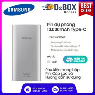 Sạc dự phòng Samsung Fast charger 10.000mAh Type-C EB-P1100 - Hàng chính hãng
