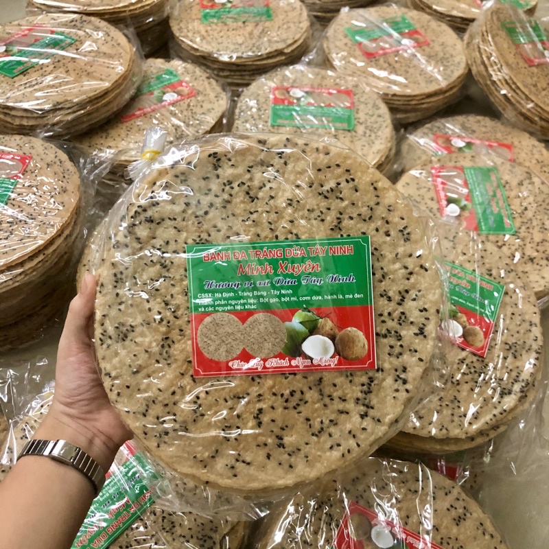 Bánh Đa Tráng Dừa Tây Ninh Chính Gốc Size 23cm Nướng Sẵn Dày Vừng Giòn Tan - Đặc Sản Loại 1