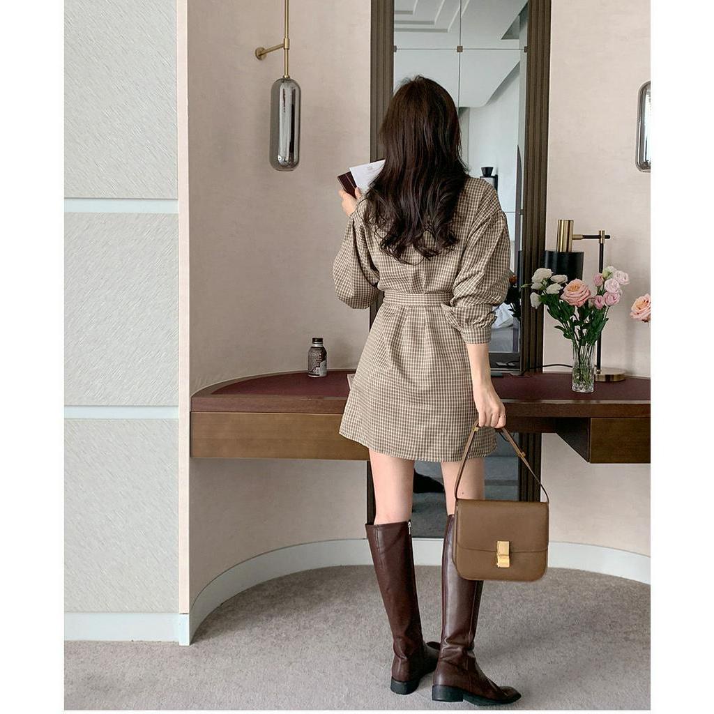 Áo Sơ Mi Một Mảnh Tay Dài Buộc Dây 60634