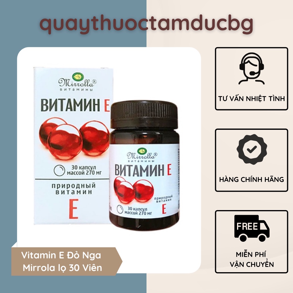 Vitamin e đỏ nga mirrola viên uống đẹp da chống lão hóa hàm lượng 270mg lọ - ảnh sản phẩm 1