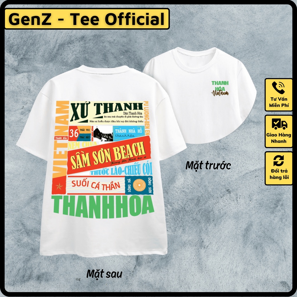 Áo Thun Local Brand Tỉnh Thanh Hóa, Áo 63 Tỉnh Thành Nam Nữ Form Rộng Unisex Genz Cá Tính