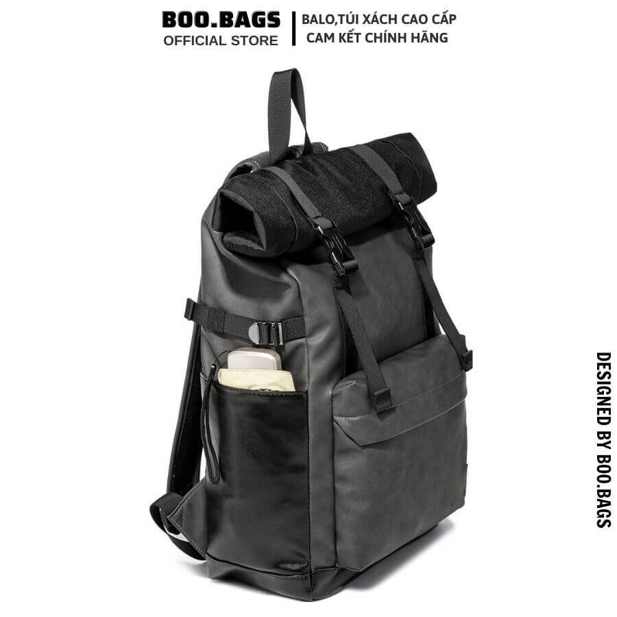 Balo Da Nam - Nữ Đi Học Đi Phượt Nắp Gập Hàn Quốc Chống Nước Laptop 15.6IN Boo-008 Boobags