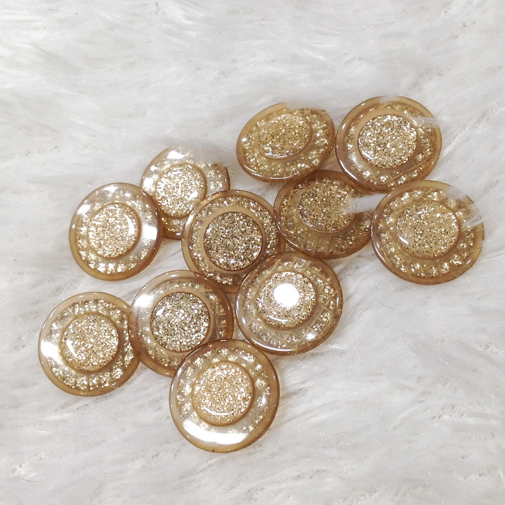 Nút áo trang trí tròn in họa tiết ánh sao ngân hà cúc áo kim tuyến lấp lánh siêu đẹp