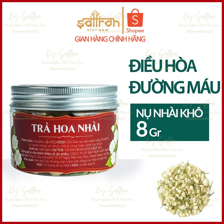 [Trà Hoa Sấy Khô] Trà Hoa Nhài Nguyên Bông Sấy Lạnh Nguyên Chất 8Gr - Chính Hãng Saffron Việt Nam