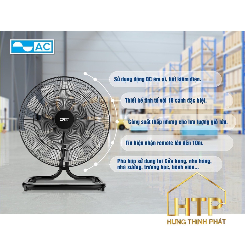 Quạt sàn Công Nghiệp AC AIF01D1818 -  - Động cơ DC 65W, 18 cánh quạt