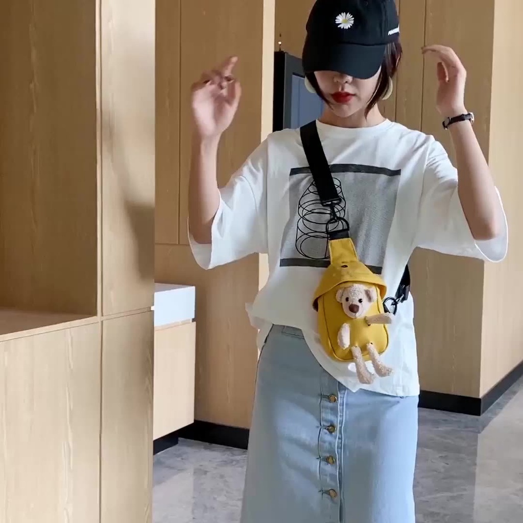 Túi Đeo Chéo Ngang Hông XinhStore Họa Tiết Gấu