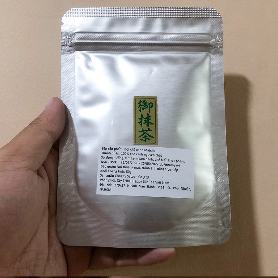 Gói 50gram - Bột Trà Xanh Cao Cấp Uji Matcha Ceremonial Nhật Bản - Nguyên Liệu Làm Bánh